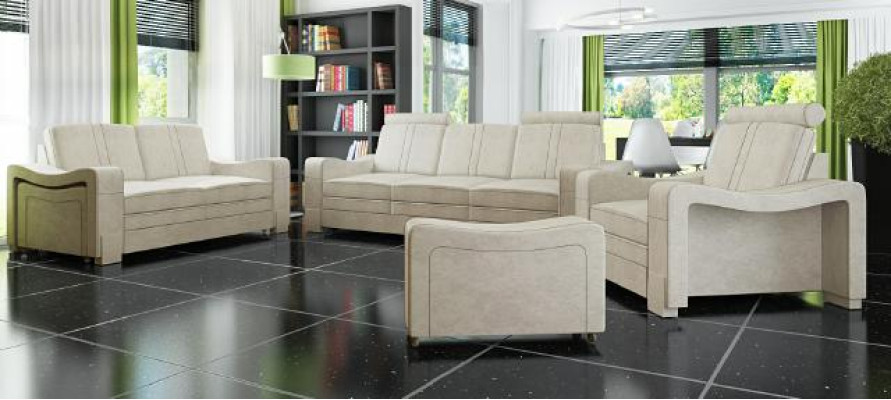 Sofagarnitur Textil Polster Sofa mit USB Garnitur Stoffsofa 3+2+1 Wohnlandschaft