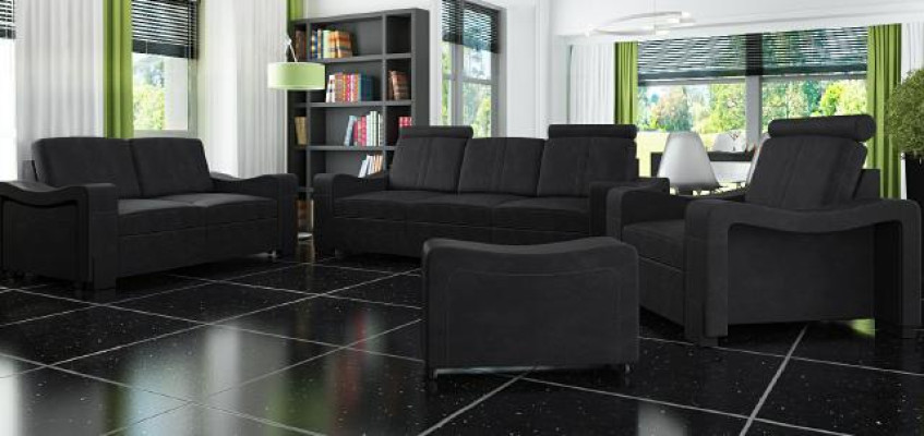 Sofagarnitur Textil Polster Sofa mit USB Garnitur Stoffsofa 3+2+1 Wohnlandschaft