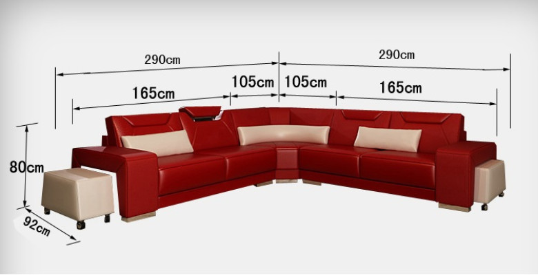 Ledersofa Couch Wohnlandschaft Ecksofa Eck Garnitur Design Modern Sofa F3011B