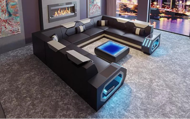 Ecksofa Wohnlandschaft Polster Eckgarnitur Couch Sofa big xxl mit couchtisch neu