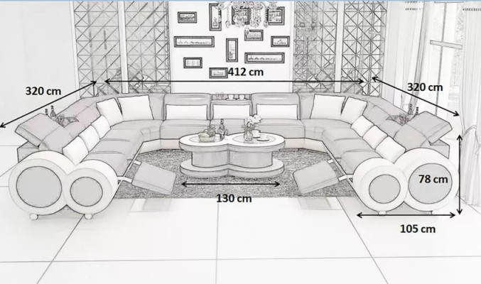 Ecksofa UForm Modernes Sofa Ledersofa Couchen Polster Designer Sofas Garnitur
