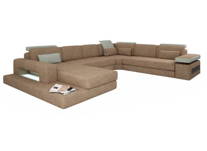 U Form Polster Couchen Textil Design Couch Ecksofa Wohnlandschaft Sofa Neu