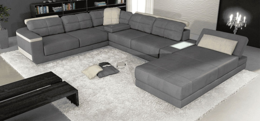 Wohnlandschaft Ecksofa Leder Eck Sofas Neu U Form Sofa Couch Polster Couchen Neu