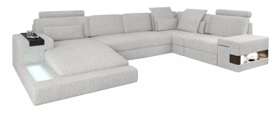 Ecksofa Wohnlandschaft Sofa Couch U Form Polster Couchen Textil Design Möbel Neu