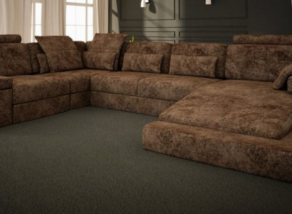 Ecksofa U-Form Couch Design Polster Textil Neu Bettfunktion Wohnlandschaft Stoff