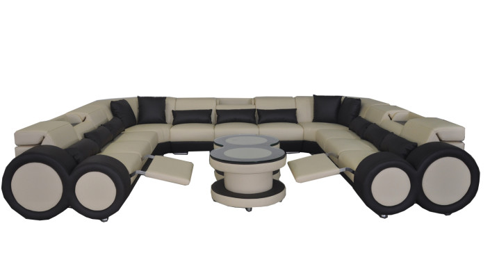 Wohnlandschaft Sofa Couch Polster Sitz Eck Garnitur Designer Couchen Sofas + USB