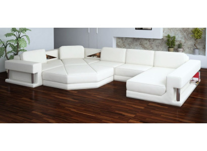 Wohnlandschaft Design Ecksofa Leder Ecke UForm Sofa Couch Polster Garnitur Neu