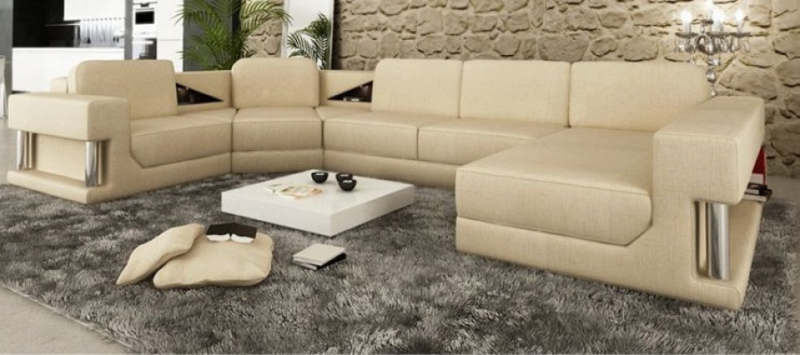 Ecksofa Polster Sitz Stoff Couch Sofas Couchen U Form Wohnlandschaft Möbel Neu