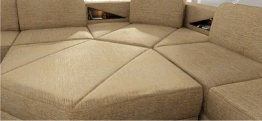 Ecksofa Polster Sitz Stoff Couch Sofas Couchen U Form Wohnlandschaft Möbel Neu