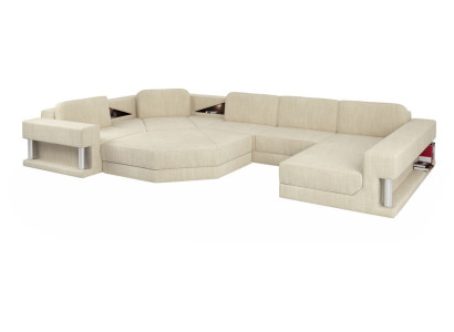 U-Form Sofa Couch Design Couch Textil Modern Polster Neu Wohnlandschaft Ecksofa