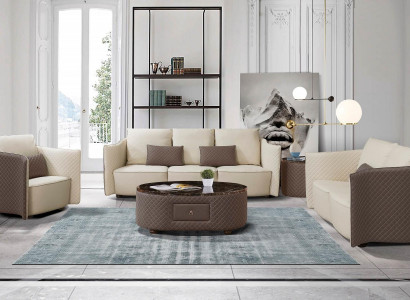 Design Ledersofa Couch Polster Garnitur Sofa 321 Sitzer Klassische Couchen Neu