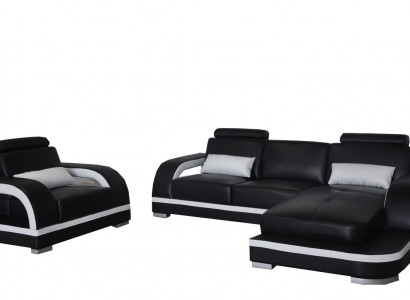 Eck Sofa Polster Couch Sitz Ecke Leder Garnitur Sessel L Form Wohnlandschaft Neu