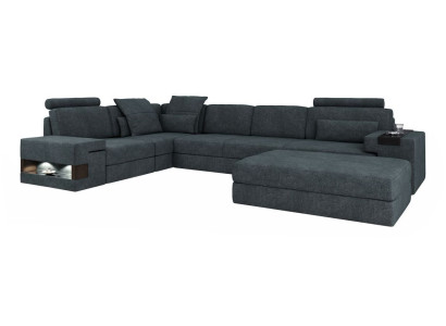 Design Sofa Couch Ecke mit Hocker Polstermöbel Wohnzimmer L-Form Modern Luxus