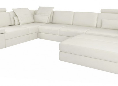 Designer Sofa Polster Couch Ecksofa mit Hocker Garnitur Wohnlandschaft L-Form