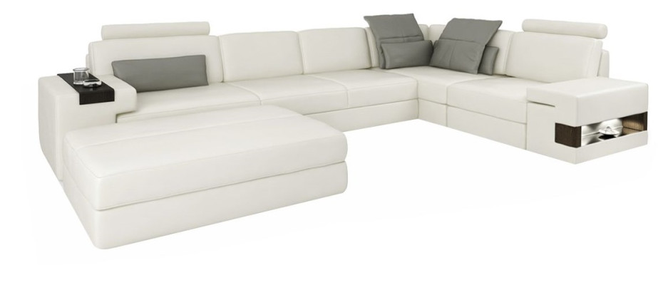Designer Sofa Polster Couch Ecksofa mit Hocker Garnitur Wohnlandschaft L-Form
