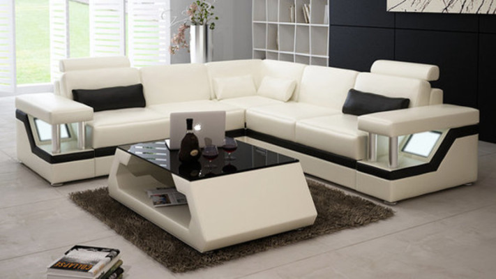 Ledersofa Couch Wohnlandschaft Eck Garnitur Design Modern Eck Sofa L-Form L6002