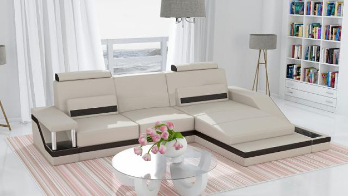 Ecksofa Wohnlandschaft Sofa USB Eck Garnitur Leder Textil Stoff Maßanfertigung