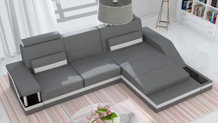 Ecksofa Wohnlandschaft Sofa USB Eck Garnitur Leder Textil Stoff Maßanfertigung