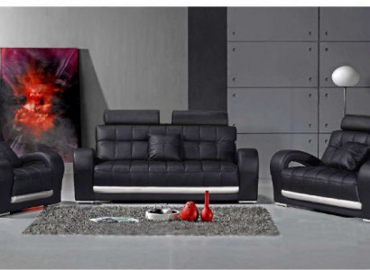 Ledersofa mit USB Wohnlandschaft 3+2+1 Sitzer Garnitur Design Modern Sofa B2023