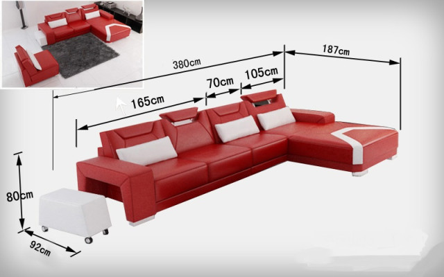 Ledersofa Couch Wohnlandschaft Ecksofa Eck Garnitur Design Modern Sofa F3011C