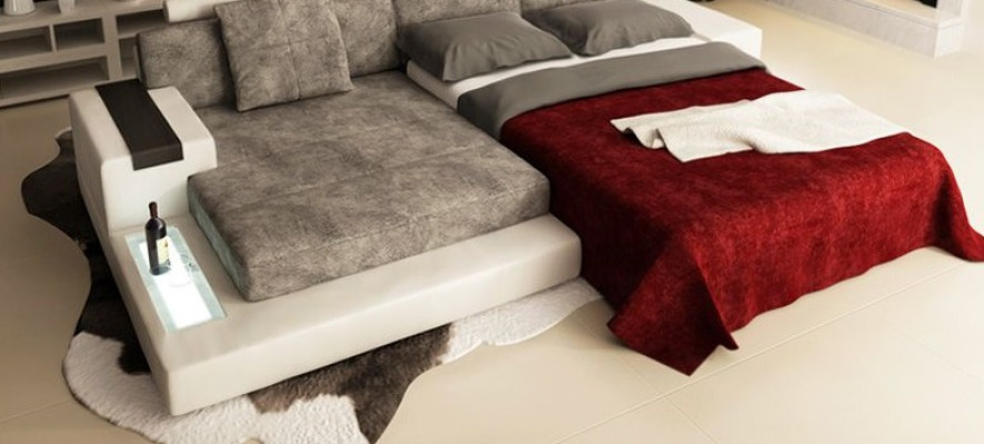 Ecksofa Wohnzimmer L-Form Polster Sofa Leder Design NEU Modern