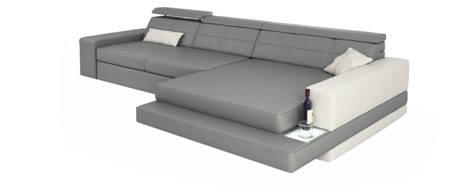 XXL Couch Ecksofa Leder Wohnlandschaft Sofa Design Modern Sofa L-Form