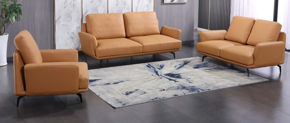 Wohnzimmer Polstermöbel Ledersofa Sofagarnitur 3+2+1 Sitzer Modernes Sofa Couch