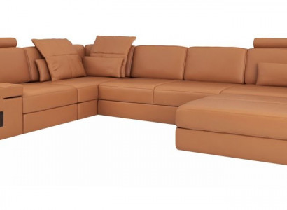 Moderne Luxus Sofa Ecke Set L-Form gepolsterte Leder Möbel Ledersofa