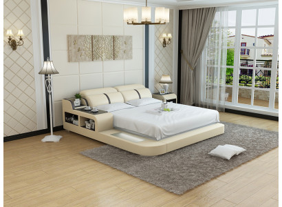 Wasserbett Hotel Doppelbett Betten Komplett Lederbett Wasser + USB Polsterbett