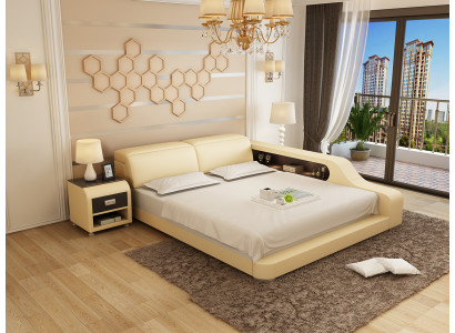 Wasserbett Hotel Doppelbett Betten Komplett Lederbett Wasser Mit USB Polsterbett