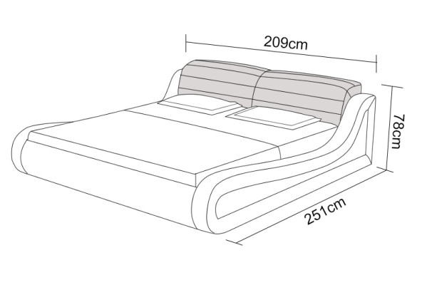 Wasserbett Hotel Doppelbett Betten + USB Komplett Lederbett Wasser Polsterbett