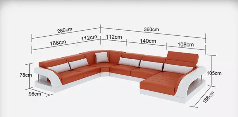 Ecksofa UForm Modernes Sofa Ledersofa Couchen Polster Designer Sofas Tisch 2tlg