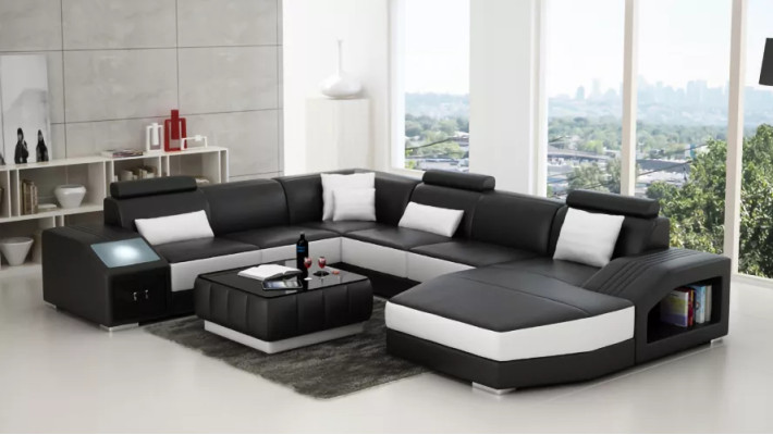 Ledersofa Designer Sofa Ecksofa UForm Modernes Sofa Ledersofa Ecksofa Polster