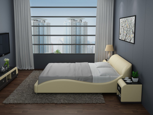 Wasserbett Hotel Doppel Bett Betten Komplett Lederbett Polsterbett Wasser LB8822