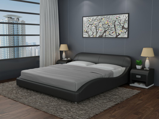 Wasserbett Hotel Doppel Bett Betten Komplett Lederbett Polsterbett Wasser LB8822