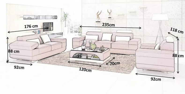 Design Sofagarnitur Sofa 321 Sitzer Couchtisch Garnituren Leder Set Gruppe 4tlg