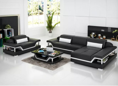 Ecksofa Wohnlandschaft Eckcouch Eckgarnitur Polster Sofa LForm Ledersofa Couch