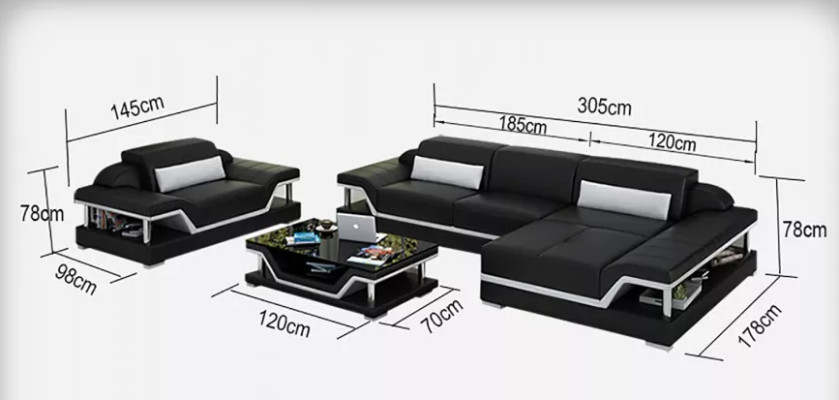 Ecksofa Wohnlandschaft Eckcouch Eckgarnitur Polster Sofa LForm Ledersofa Couch