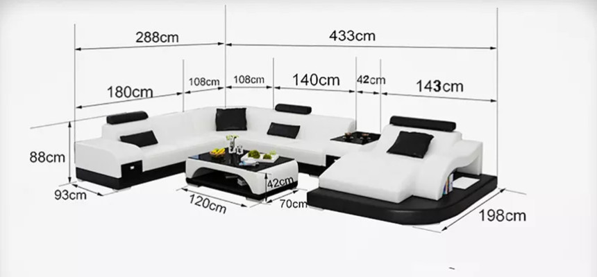 Ecksofa UForm Sessel Couchtisch Modernes Sofa Ledersofa Ecksofa Polster 2tlg Set