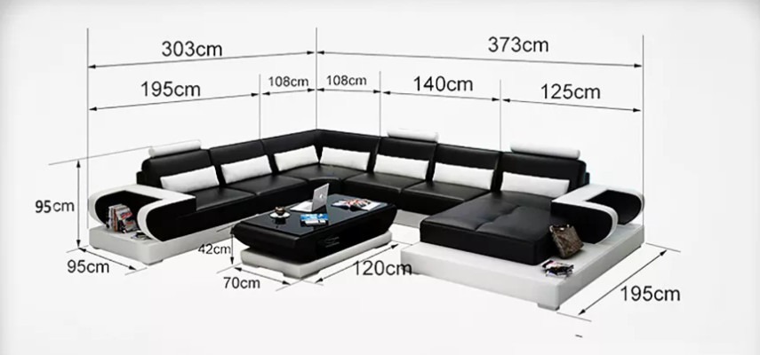 Ecksofa Polster Polsterecke UForm Couchtisch Modernes Sofa Wohnlandschaft Neu