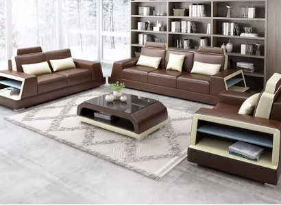 Sofagarnitur 321 Sitzer Couchtisch Ledersofa Modernes Sofa Couch Wohnlandschaft