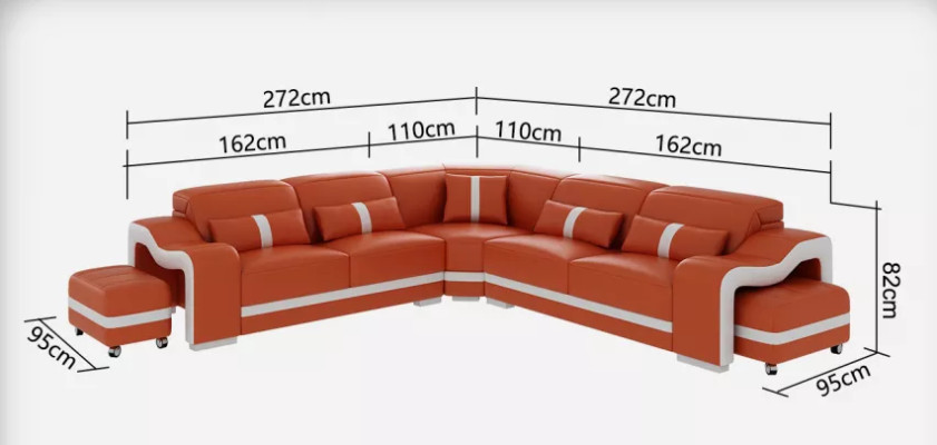 Eckcouch Sitzpolster Eckgarnitur Wohnlandschaft Sofa Couch Hocker Couchtisch Neu