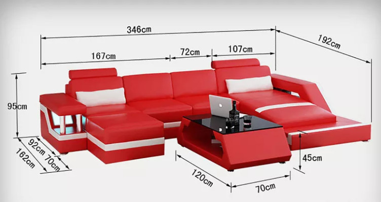 Ledersofa Ecksofa L Form Couchtisch Hocker Wohnlandschaft Modernes Sofa 3tlg neu