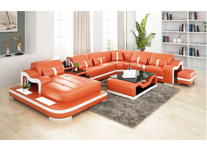 Design Ecksofa U Form Wohnlandschaft Designer Sofa Ledersofa Eckgarnitur Polster