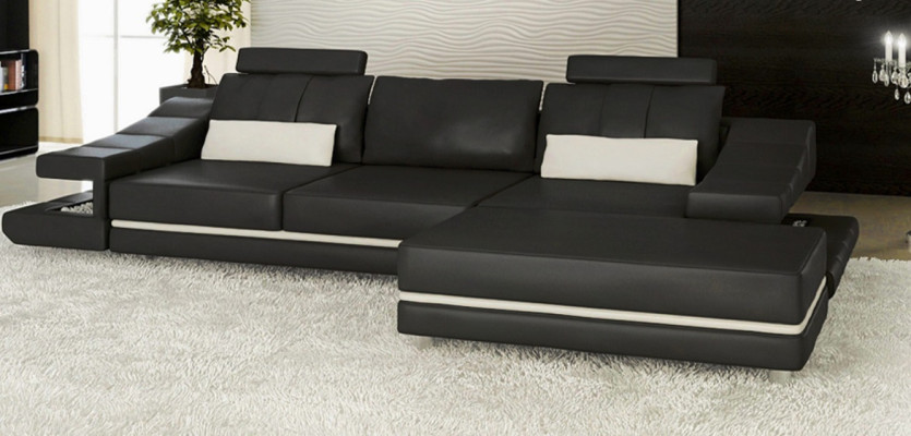 Modern Luxus edel Sofa Leder 3 Sitzer Hocker Wohnzimmer Büro NEU Kunst