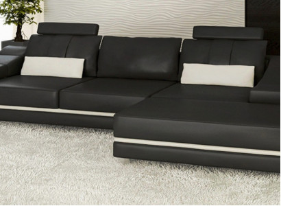Modern Luxus edel Sofa Leder 3 Sitzer Hocker Wohnzimmer Büro NEU Kunst