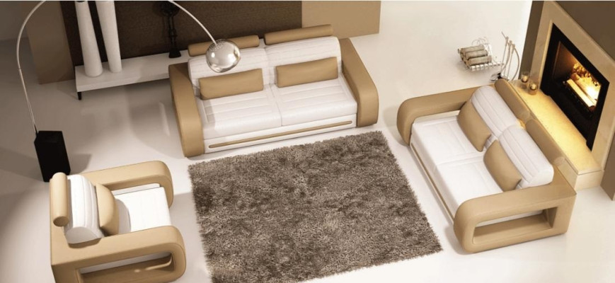 Sofagarnitur Sofa Couch Polster Leder Couchen Sofas 3+2+1 Davos Set Garnitur Neu