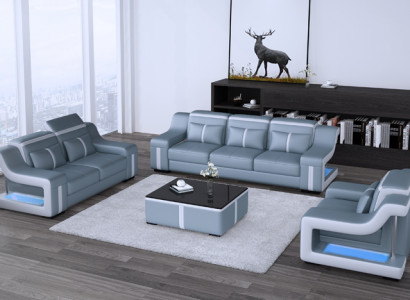 Leder Wohnzimmer Garnituren Couch Set Sofas Couchen Sofagarnitur