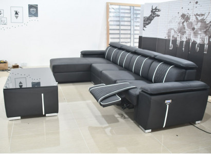 Design ecksofa couch polster garnitur leder automatische relax funktion sofa neu