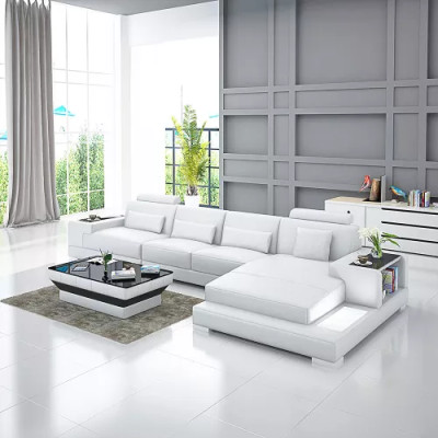 Polster Ecksofa Wohnlandschaft Designer-Sofa Ecksofa L-Form Ecksofa Ledersofa